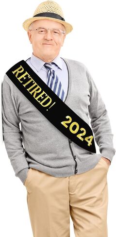 2024 Retirement Sash - Celebrate Retirement Luxurious Glitter Sash for Women with Oversized Metal Pin. Perfect for Retirement Parties, & Special Events by JPACO (Black 2024) in Saudi Arabia