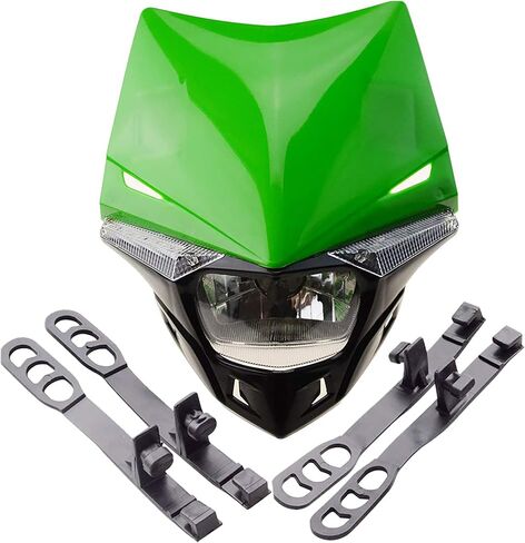 GOOFIT H4 12V 35W Universal Motorcycle Headlight Bulb Halogen Light Replacement for Supermoto Suzuki Kawasaki ATV Racer Dirt Pit Bike Green in Kuwait