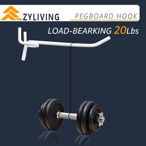 Pegboard Hooks, Hooks for Pegboards with 0.98 inch Hole Spacing, 3.9 inch longth Pegboard Hooks for Hanging Tools (10 Pack, White) in Saudi Arabia