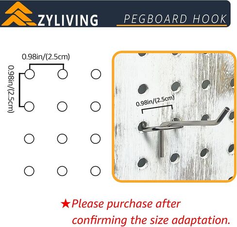 Pegboard Hooks, Hooks for Pegboards with 0.98 inch Hole Spacing, 3.9 inch longth Pegboard Hooks for Hanging Tools (10 Pack, White) in Saudi Arabia