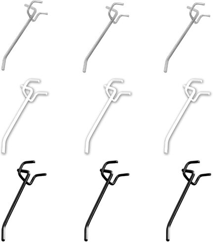 Pegboard Hooks, Hooks for Pegboards with 0.98 inch Hole Spacing, 3.9 inch longth Pegboard Hooks for Hanging Tools (10 Pack, White) in Saudi Arabia