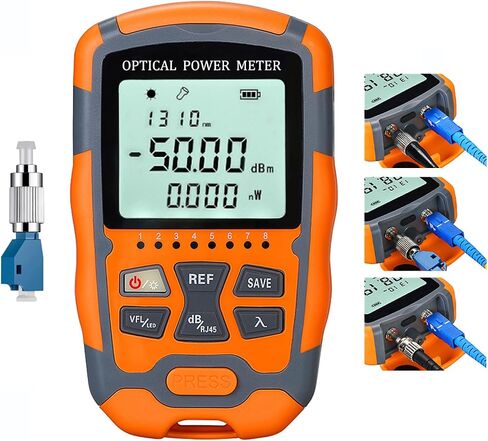 Fiber Optic Tester Portable Fiber Light Power Meter -50~26dB Built-in 10mW Visual Fault Locator (OPM&VFL) with 1pc FC to LC Adapter in Saudi Arabia
