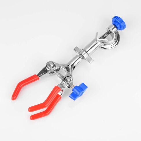 StonyLab 3 Prong Swivel Clamp، قوي 3 Prong Single ضبط متعدد الأغراض 360 درجة قطب المطاط المشبك مع رئيس رئيس للاستخدام المختبري in Saudi Arabia