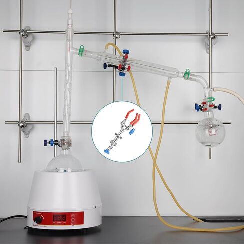 StonyLab 3 Prong Swivel Clamp، قوي 3 Prong Single ضبط متعدد الأغراض 360 درجة قطب المطاط المشبك مع رئيس رئيس للاستخدام المختبري in Saudi Arabia