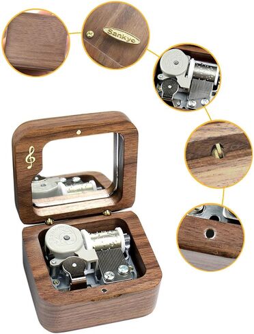 Sinzyo Choppin Serenade Walnut Music Box Vintage Wood Carved Wind Up Musical Box Gift for Christmas,Birthday,Valentine's Day in Kuwait