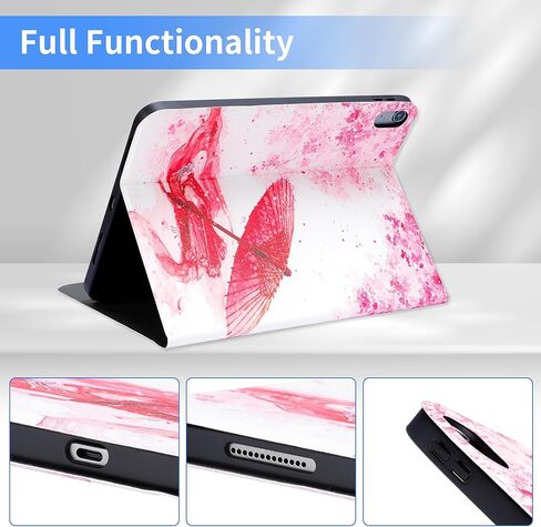 حافظة لجهاز iPad الجيل العاشر 2022، حافظة iPad 10.9 بوصة مع حامل أقلام، حافظة iPad 10 لجهاز A2696 A2757 A2777 حافظة iPad قابلة للتعديل مع خاصية النوم التلقائي، جلد PU (أسود) in Kuwait