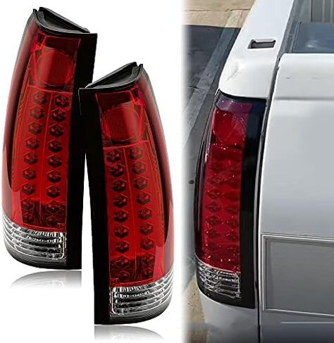 ECOTRIC Taillights Compatible with 1988-1999 Chevy Silverado GMC Sierra Suburban C/K 1500 2500 3500 Pickup W/O Bulbs Pair Red Lens Rear Brake LED Tail Lights in Saudi Arabia