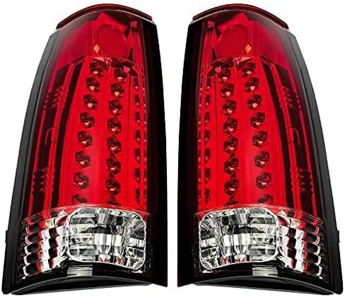 ECOTRIC Taillights Compatible with 1988-1999 Chevy Silverado GMC Sierra Suburban C/K 1500 2500 3500 Pickup W/O Bulbs Pair Red Lens Rear Brake LED Tail Lights in Saudi Arabia