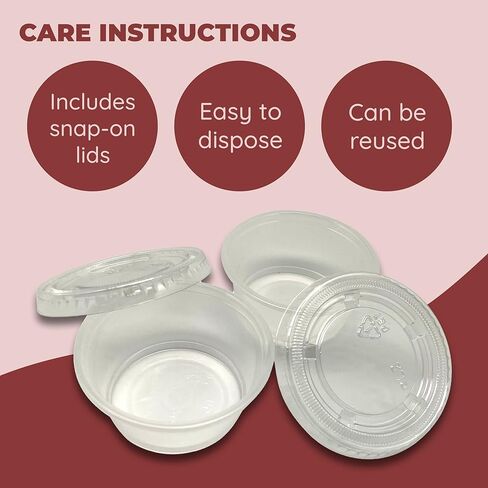 العناصر 4U! أكواب حاوية الصلصة/الصلصة/الجيلو للاستعمال مرة واحدة، بلاستيك شفاف، 2 أونصة، 24 قطعة in Kuwait