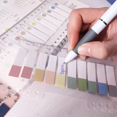 علامات تبويب لاصقة 6 أوراق، علامات تبويب للكتب، علامات تبويب ملاحظات لاصقة مع مسطرة للوازم المكتبية، علامات صفحة تصنيف الملفات والمخططات والملصقات والملحقات (1200 قطعة) in Kuwait