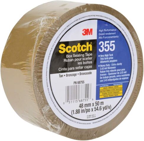 Scotch Box Sealing Tape 355, Clear, 36mm x 50m, Individually Wrapped Conveniently Packaged in Saudi Arabia