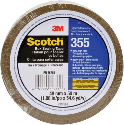 Scotch Box Sealing Tape 355, Clear, 36mm x 50m, Individually Wrapped Conveniently Packaged in Saudi Arabia