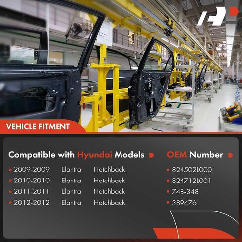 A-Premium Power Window Regulator with Motor Compatible with Hyundai Elantra 2009-2012 Front Left Fit for Hatchback only in Saudi Arabia