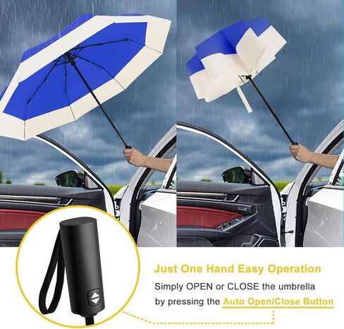 مظلة سفر صغيرة الحجم من LEAGERA - قوس 46 بوصة، مظلة أوتوماتيكية قابلة للطي مظلة جميلة، مظلة محمولة وخفيفة الوزن للمطر والشمس، مظلة هدايا مثالية للنساء in Kuwait