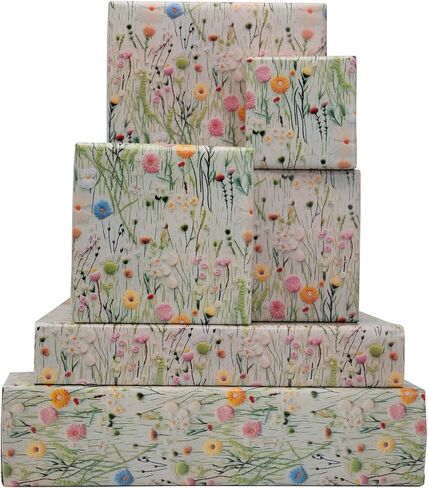 Dtiafu Wildflower Wrapping Paper Vintage Floral Style Gift Wrap Paper Bulk Retro Emobroedery Art Paper for Women Girls Birthday Wedding Baby Shower, 20 X 28 Inch, Folded Flat (6 Sheet Recyclable) in Kuwait
