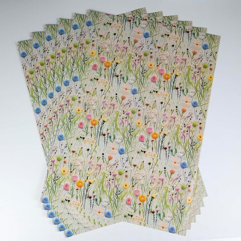 Dtiafu Wildflower Wrapping Paper Vintage Floral Style Gift Wrap Paper Bulk Retro Emobroedery Art Paper for Women Girls Birthday Wedding Baby Shower, 20 X 28 Inch, Folded Flat (6 Sheet Recyclable) in Kuwait