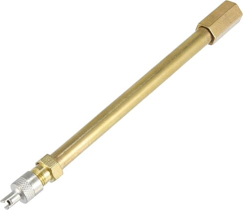 X AUTOHAUX 2pcs 50mm/1.97" Long Brass Auto Tire Valve Extension Adaptor Air Tyre Stem Extender Inflation Stright Bore for Car Truck Motorcycle Bike Mower Scooter in Saudi Arabia