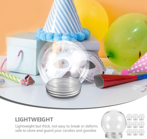 NOLITOY 10pcs Fillable Water Snow Globes Clear Plastic Water Globe Kit DIY Water Globes Snow Globe Display Case Clear Candy Cookies Jar Empty Glass Water Globe Bride Dispenser Spherical in Saudi Arabia