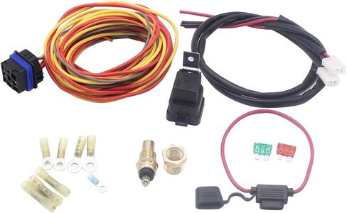 12V Dual Electric Cooling Fan Control Harness Wiring Kit 40 Amp Relay 185 On 165 Off in Saudi Arabia