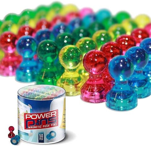 Push Pin Magnets, Fridge Magnets, Assorted Color Magnets Perfect for Home, School, Classroom and Office Magnets, Magnets for Refrigerator Dry Erase Board and Whiteboard Magnets (50) in Saudi Arabia