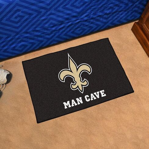 سجادة FANMATS 14337 NFL New Orleans Saints Nylon Universal Man Cave Starter Rug، 19 بوصة × 30 بوصة in Saudi Arabia
