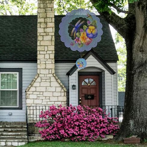 دوارات الرياح المعدنية اليعسوب - هدايا للنساء والأم والجدة والزوجة، دوارة الرياح المعلقة للديكورات الخارجية والداخلية، بعرض 30.48 سم، وطول 53.34 سم، دوارة الرياح لهدايا زينة عيد الميلاد in Kuwait