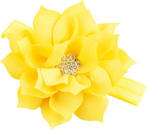 Ivory+Yellow Girl Baby Flower Headbands Rhinestone Flower Princess.(FD83) (Green) in Saudi Arabia