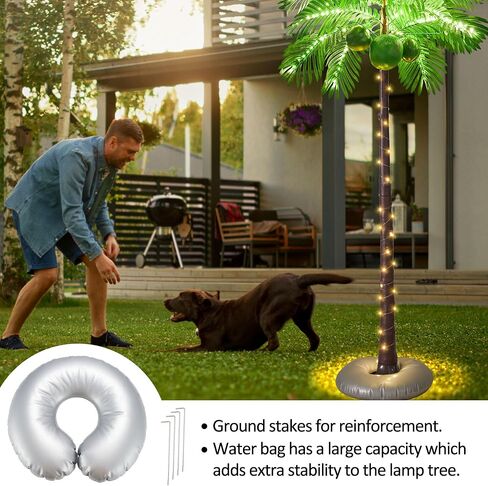 6FT 361 LED شجرة النخيل مضاءة مع جوز الهند في الهواء الطلق شجرة النخيل الاصطناعية الاستوائية أشجار النخيل وهمية أضواء لخارج الفناء بركة هاواي لوا الغابة الطرف in Kuwait