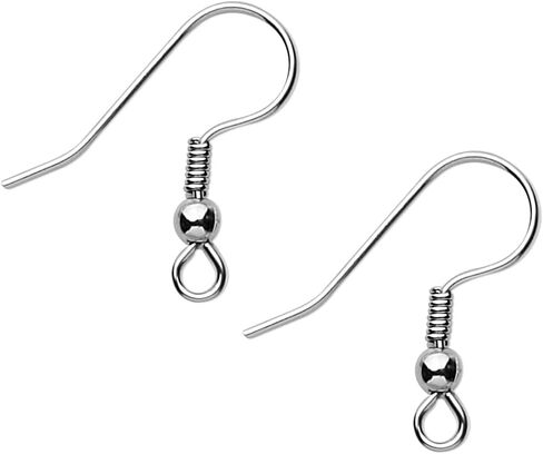 50 Stainless Surgical Steel Ball & Coil Fishhook Hook Earring Findings With Loop (Surgical Steel) in Saudi Arabia