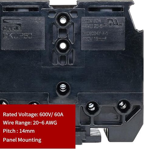 3 مجموعات من الكتل الطرفية 600 فولت 60 أمبير * 2 موضع لوحة تثبيت بصف مزدوج كتل شريط طرفية 20-6 AWG تصميم زنبركي لنطاق الأسلاك للتركيب السريع in Kuwait