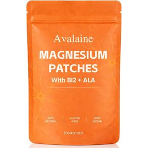 Avalaine Magnesium Patches, Nerve Relief Magnesium Patches, Soothes Relaxes, Improve Sleep, Foot & Leg Care, with Vitamin B12, Folic Acid & Alpha Lipoic Acid, 30 Count (1) in Kuwait
