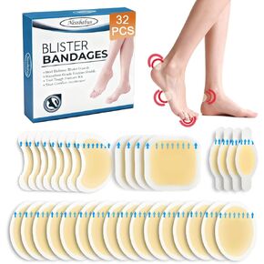 Blister Bandages for Feet - 32Pcs Hydrocolloid Bandages,Heels & Toes - Heel Blister Prevention & Recovery, Hydrocolloid Blister - Blister Pads Prevention in Saudi Arabia