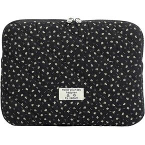 Puffy Laptop Sleeve 13-15.6 Inch Corduroy Quilted Laptop Protective Case Cute Floral Computer Sleeve Protective for MacBook (B-Pink, 13-14 Inch) in Kuwait