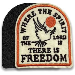 Where The Spirit Of The Lord Is There Is Freedom Patch 3 Inches Pigeon, Bible Christian Prayer Humor Iron On/Sew On Embroidery Fabric Applique Patches for Trucker Hats Clothes Backpack DIY Accessories in Kuwait