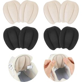 4Pairs Tongue Pads for Shoes, Non Slip Shoe Tongue Pads, Shoe Size Reducer Inserts Tongues Pad for Shoes Too Big Men Women(Black, Beige) in Kuwait