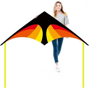 JEKOSEN 55" Delta Kite Large Kites for Kids and Adults Beginners Easy to Fly Single Line String for Beach Trip Park Outdoor Activities Blue in Kuwait