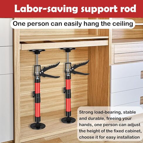 2 Pack Cabinet Jacks for Installing Cabinets, 20" to 45" Adjustable Third Hand Support Pole, Telescopic Cabinet Lift Jack for Drywall, 220 LB Capacity (20" to 45") in Kuwait