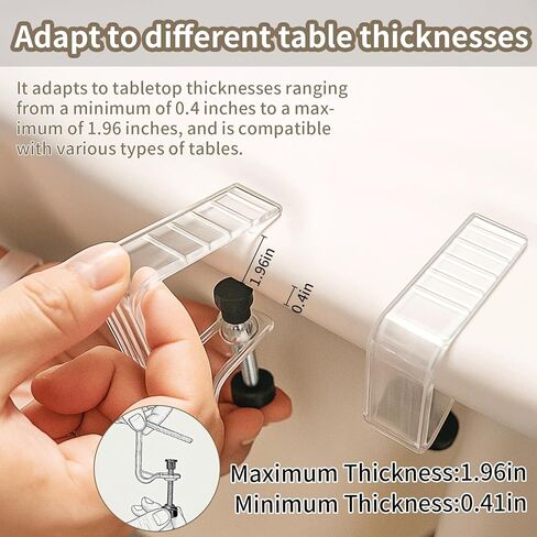 12 Pieces Adjustable Tablecloth Clips Clear, Suitable for Tables 0.4 to 1.96 Inch Thick. Strong and Stable Grip to Prevent Tablecloth Slippage. Damage-Free Table Cloth Holder Clips, Easy to Install. in Saudi Arabia