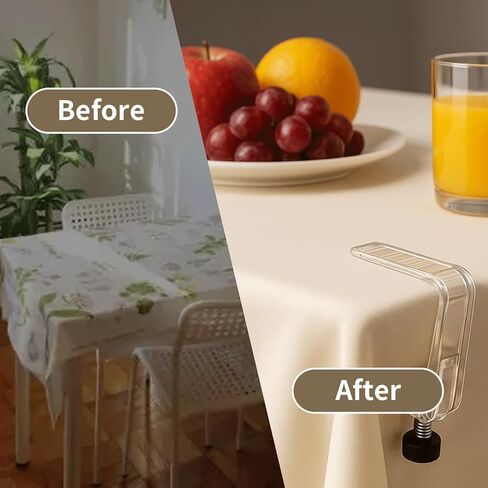 12 Pieces Adjustable Tablecloth Clips Clear, Suitable for Tables 0.4 to 1.96 Inch Thick. Strong and Stable Grip to Prevent Tablecloth Slippage. Damage-Free Table Cloth Holder Clips, Easy to Install. in Saudi Arabia