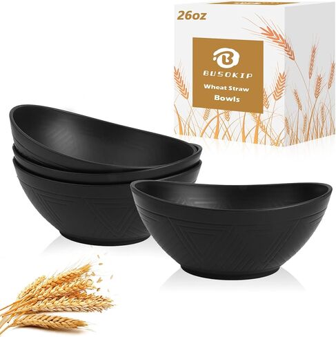 65 OZ Wheat Straw Bowls Set of 4, Large Unbreakable Salad Bowls, Microwave & Dishwasher Safe Big Serving Bowl, Plastic Kitchen Bowl for Popcorn, Cereal, Soup and Ramen (Multicolor) in Saudi Arabia