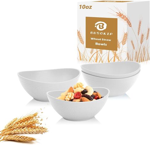 65 OZ Wheat Straw Bowls Set of 4, Large Unbreakable Salad Bowls, Microwave & Dishwasher Safe Big Serving Bowl, Plastic Kitchen Bowl for Popcorn, Cereal, Soup and Ramen (Multicolor) in Saudi Arabia