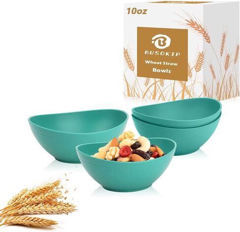 65 OZ Wheat Straw Bowls Set of 4, Large Unbreakable Salad Bowls, Microwave & Dishwasher Safe Big Serving Bowl, Plastic Kitchen Bowl for Popcorn, Cereal, Soup and Ramen (Multicolor) in Saudi Arabia