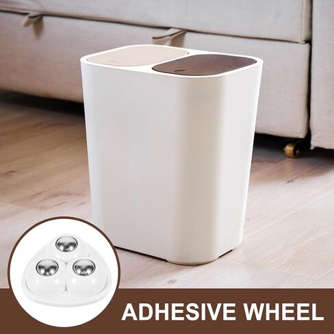 4pcs Adhesive Swivel Casters for Appliances, Mini Sticky-on Ball Casters Wheels with 3 White Steel Bearings, Universal Storage Box and Trash Can Rollers for Home Use in Saudi Arabia