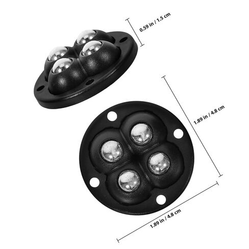 Ipetboom 4pcs Self-Adhesive Furniture Casters 360° Swivel Ball Bearing Wheels with Steel Balls, Black Mini Appliance Rollers for Carpet and Hard Floor, Universal Pulley Sliders for Cabinets in Saudi Arabia