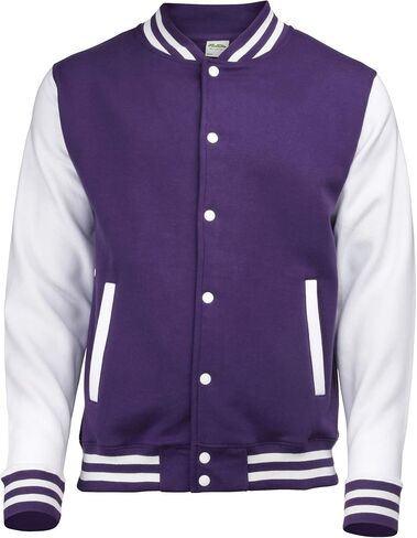 AWDis Hoods Varsity Letterman jacket Purple / White L in Saudi Arabia