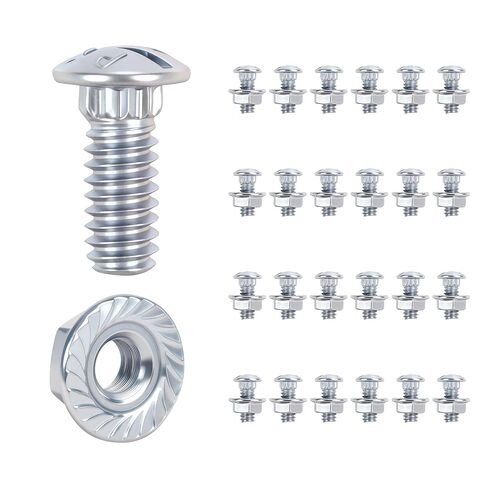 Garage Door Track Bolts & Flange Nuts, 1/4" x 5/8", Grade 8.8 Heat Treated Steel, Zinc Plated Flat Head Carriage Bolt for Vertical/Curved Rails & Extension Ladders (25 Sets) in Saudi Arabia