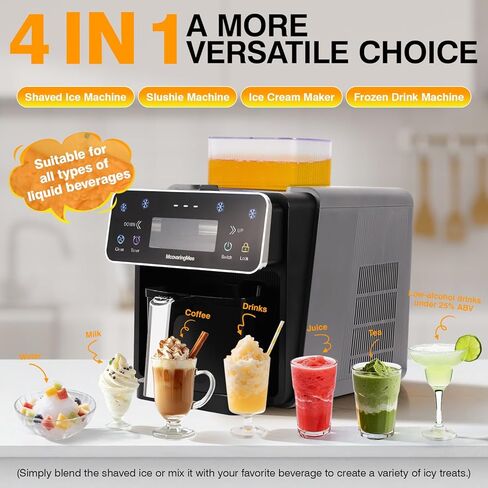 Slushie Machine, 4 IN 1 Shaved lce Machine & Slushie Machine & lce Cream Maker & Frozen Drink Machine, No Sugar Content Requirements, No Ice Needed, Auto-Clean, Perfect for Family, Parties in Saudi Arabia