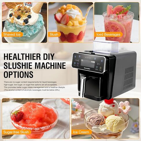 Slushie Machine, 4 IN 1 Shaved lce Machine & Slushie Machine & lce Cream Maker & Frozen Drink Machine, No Sugar Content Requirements, No Ice Needed, Auto-Clean, Perfect for Family, Parties in Saudi Arabia