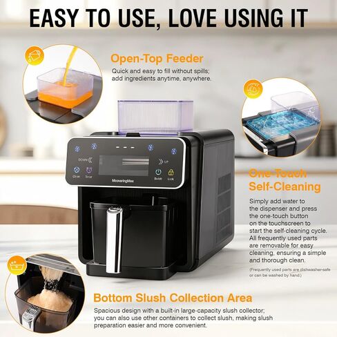Slushie Machine, 4 IN 1 Shaved lce Machine & Slushie Machine & lce Cream Maker & Frozen Drink Machine, No Sugar Content Requirements, No Ice Needed, Auto-Clean, Perfect for Family, Parties in Saudi Arabia