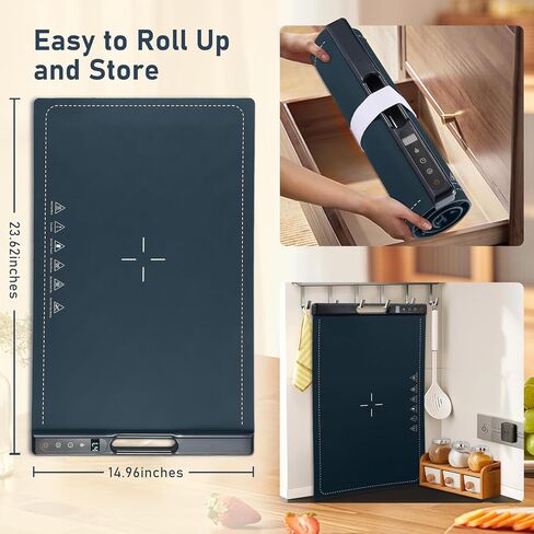 Food Warming Tray,10-Second Fast Heating,7 Temperature Settings with Timer & Overheat Protection.Warming Trays for buffets Party & Daily Use, Flexible Storage,Keeps Food Warmers and Fresh (Dark Blue) in Saudi Arabia